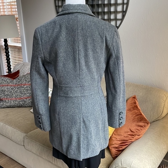 Express double breasted grey wool blend coat SZ 1/2 - Picture 3 of 8